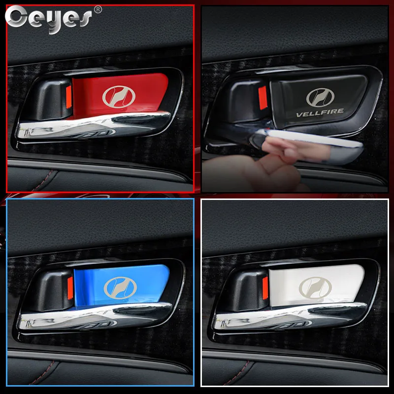 Ceyes Auto Interior Door Handle Wrist Bowl Trim Stickers Car Styling Accessories Case For Toyota Alphard Vellfire 30 Series 2pcs