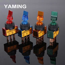 12V 20A Led Illuminate Flick Rocker Button Toggle Switch ON-OFF Car Van Dash Boat Light Connections Ground Power ASW-14D