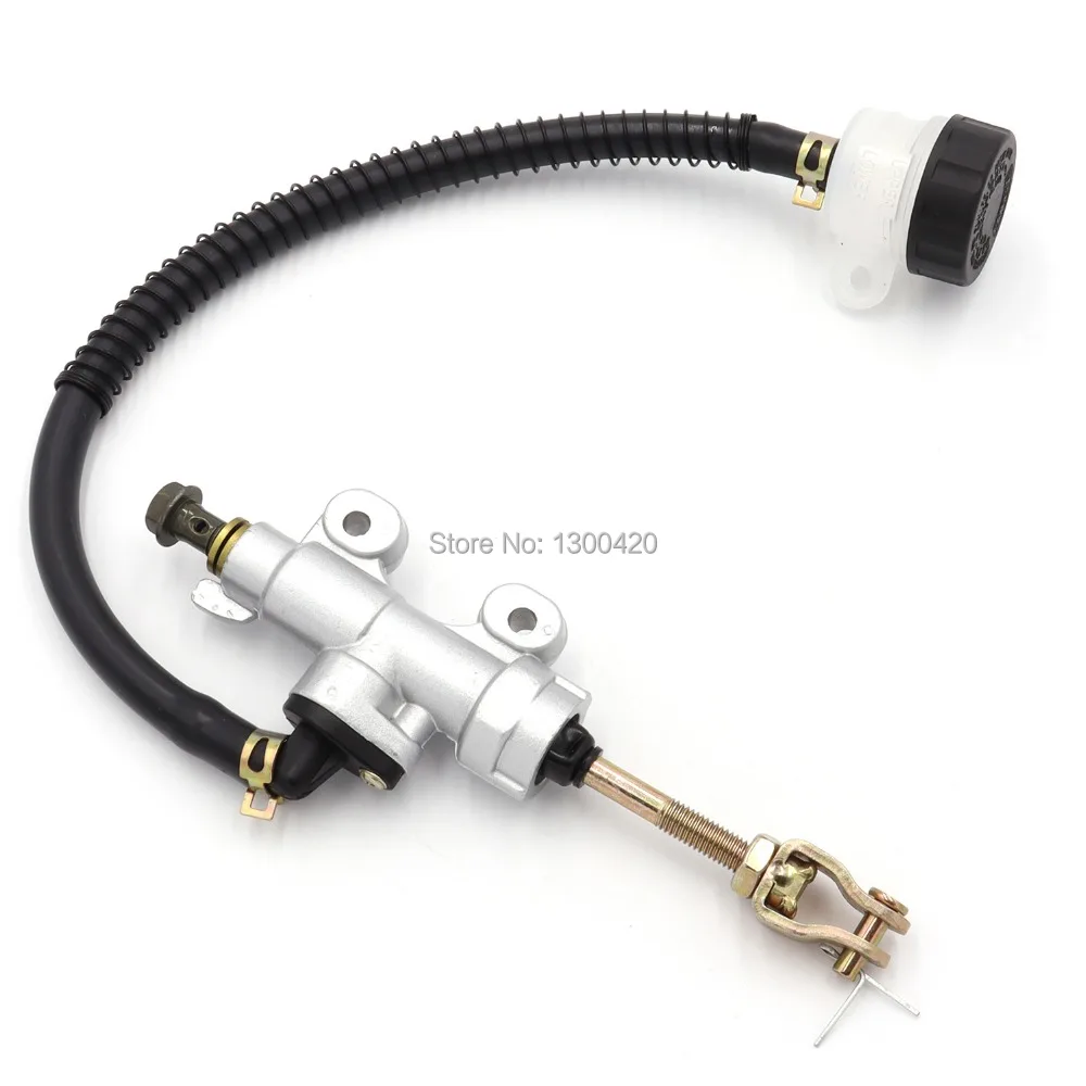 Silver Rear Foot Brake Master Cylinder Pump Quad ATV Hydraulic With Reservoir For Pit Dirt Bikes Motorcycle