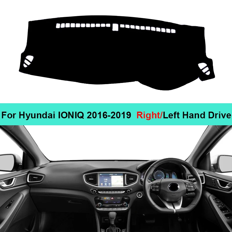 2 Layer Car Dashboard Cover Carpet For Hyundai IONIQ 2016 2017 2018 2019 LHD RHD Rug Dash Mat  Cushion Anti-Sunshade Pad