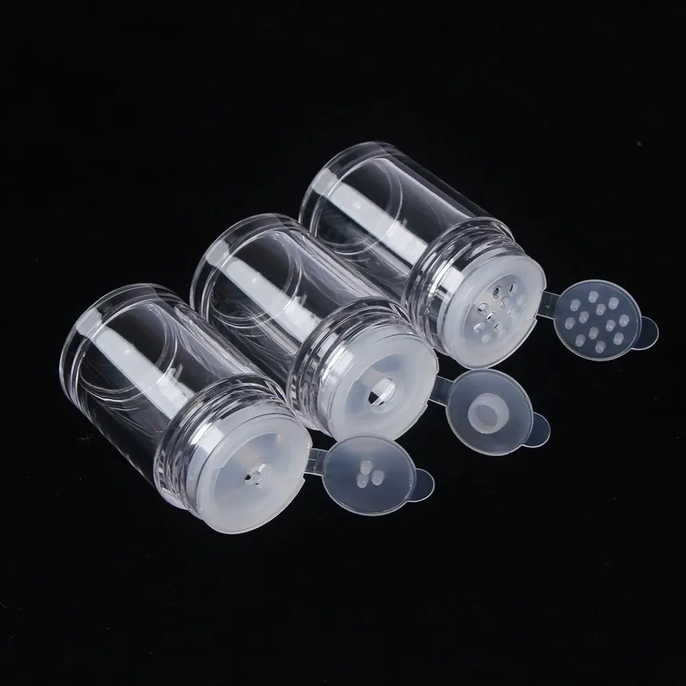 Frascos de polvo sueltos vacíos transparentes de 10ml, 1 contenedor con tapa de tornillo, botella DIY para herramientas de maquillaje, botellas