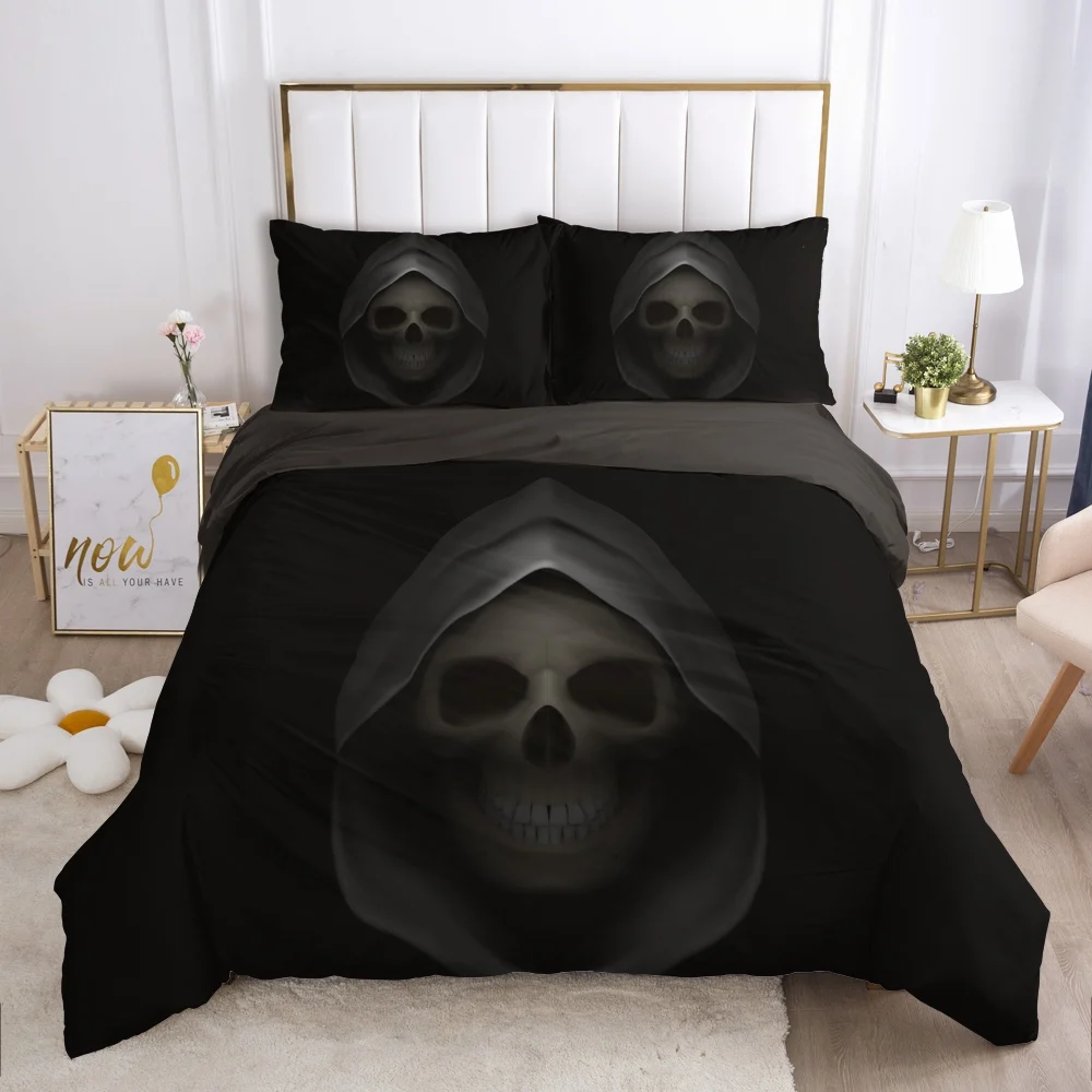 Cartoon Hallowmas Kids Bedding set for Children baby boy girls Duvet cover set pillow case Bed linens Quilt cover Black crow