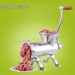 32# Hand Operated Meat Grinder Heavy Duty Commercial Manual Meat Mincer Stainless Steel Multipurpose Beef Pork Grinder Machine