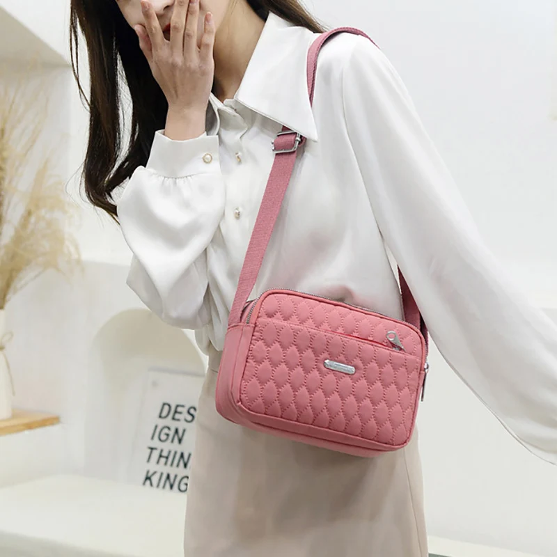 Casual Nylon Shoulder Bags For Women mama Crossbody Bag Shopping Phone Purse Multi-zipper Messenger Bag Female Pouch mochila