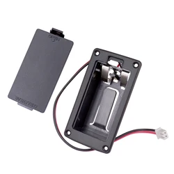 Caja de batería de montaje plano, soporte negro para guitarra eléctrica, cubierta de almacenamiento de bajo, paquete de batería, caja de soporte de batería, 9V