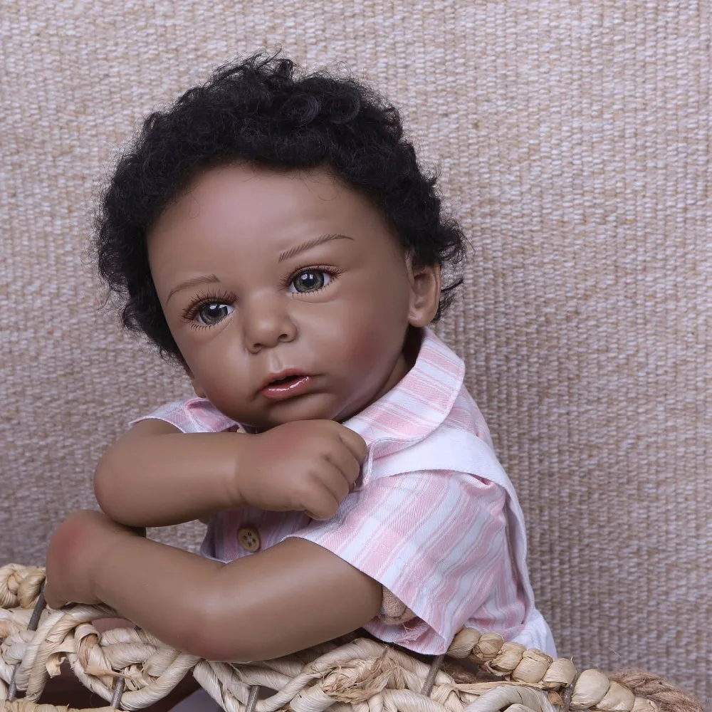 

Black doll reborn babies 20"50cm silicone reborn baby dolls newborn baby boy alive children gift bebe reborn menino boneca