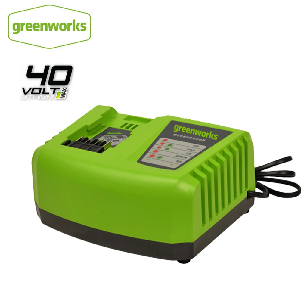 Greenworks 40V Charger Original Replacement for GMAX 40V Lithium Battery G40B4 G40B6 No Self Discharge Fast Charging Free Return