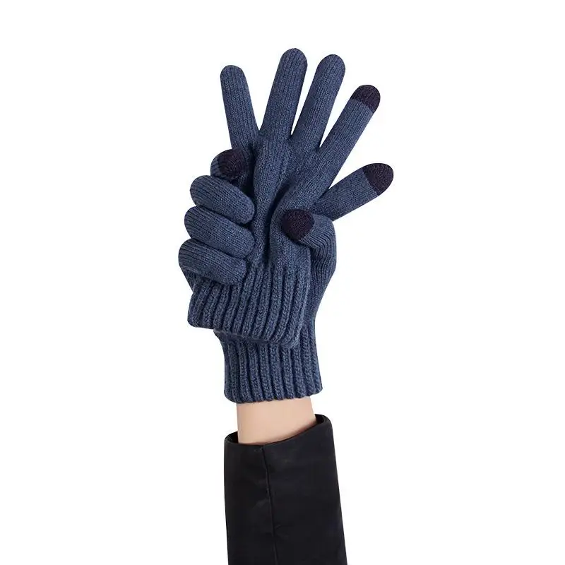 Gloves Winter Gloves for Men Thick and Warm Woolen Gloves Stylish and Individual Pattern Design Movement Cycling Gloves