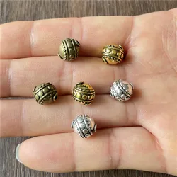 10pcs 10mm 3 Color Metal Alloy Spacer Beads DIY Bracelet Necklace Moon Connector Jewelry Accessories Piercing Supplies Wholesale
