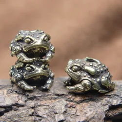 Outdoor DIY Tool EDC Retro Brass Toad Knife Beads Lanyard Pendants Paracord Accessories Frog Umbrella Rope Woven Hangings Charms