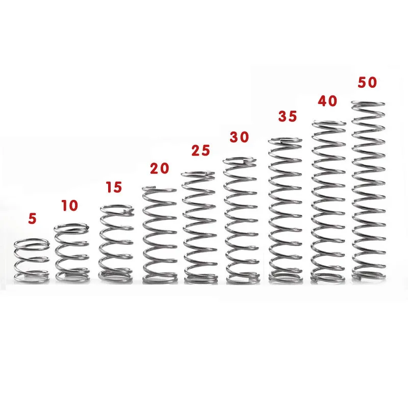 304 stainless steel hook Compression will spring toy spring 0.8 mm wire spring OD5/6/8/10/12 mm 10 PCS