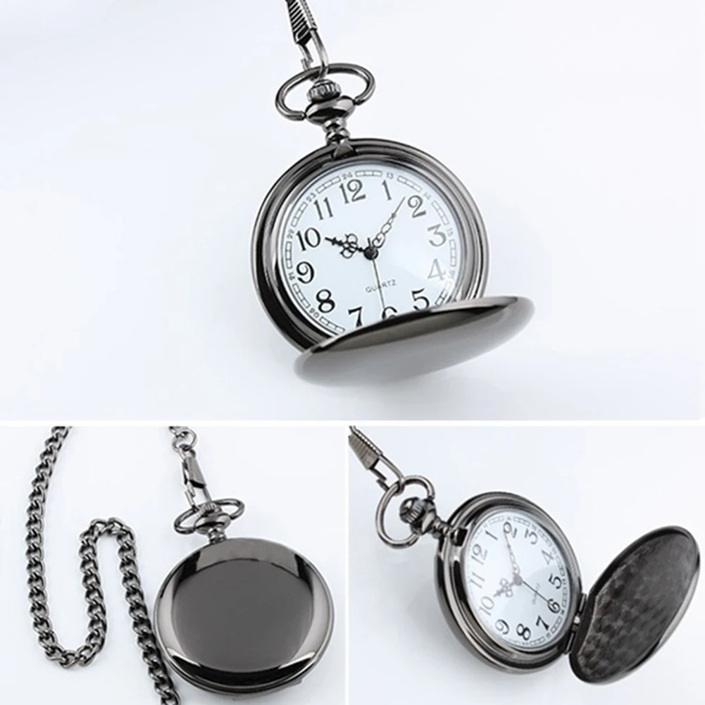 Mężczyźni Retro Vintage mężczyźni Steampunk zegar gładka powierzchnia łańcuszek z wisiorem klasyczny zegarek zegarek Vintage Bronze Steampunk