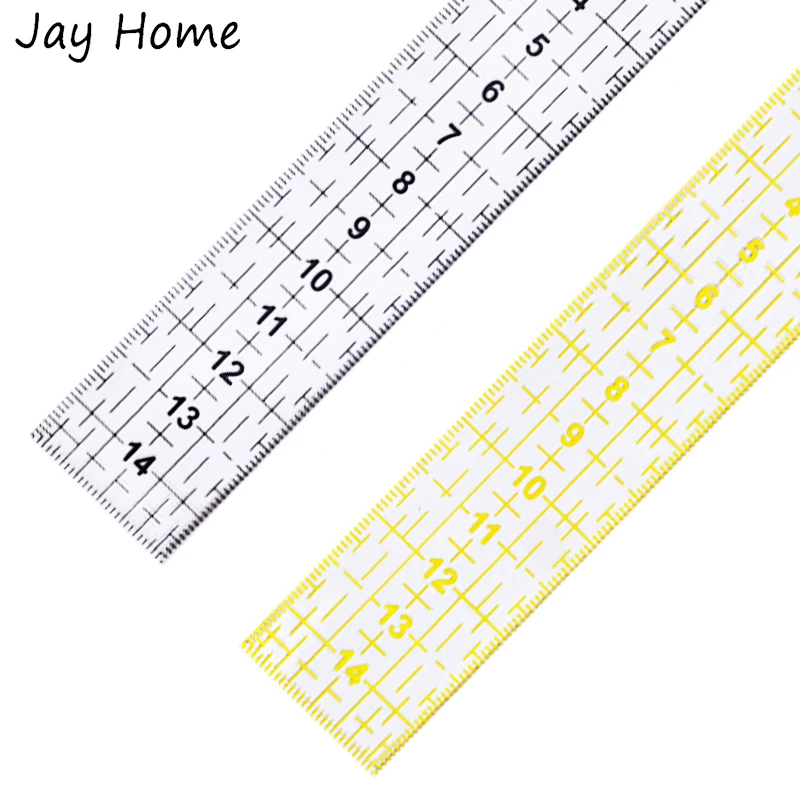 1PC Acrylic Quilting Ruler Clear Transparent Patchwork Ruler with Double-Colored Grid Lines for DIY Cutting and Crafts Sewing