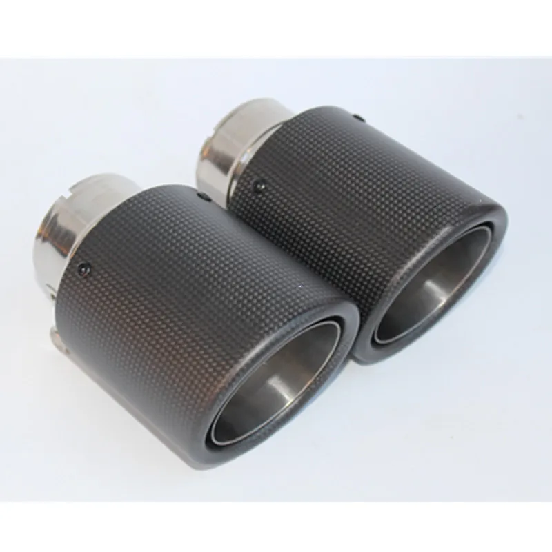 2X Customizable Carbon Fiber Exhaust Tip/Muffler End Pipes Car Cover For BMW VW Golf 7 Audi M azda Honda Accessories