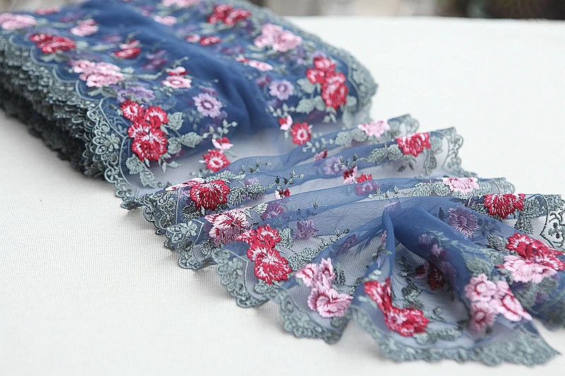 2Yards/Lot High Quality Lace Trim Embroidery Lace Fabric Mesh Lace Ribbon Tulle Guipure Cord Lace Sewing DIY Doll Cloth