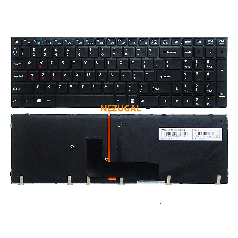 

New for Clevo P651 P651SE P655 P671 P655SE P671SG P650HP3 P650 P670RE3 P670RG P650RE3 P650RE6 Keyboard US Backlit Frame