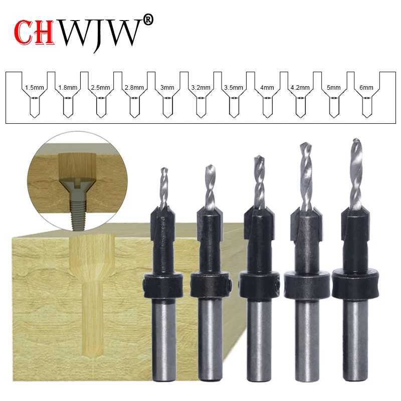 1pcs 8 millimetri 10 millimetri Shank HSS Lavorazione Del Legno Svasatore Bit Router Set Screw Extractor Remon Demolizione per Legno Fresatura