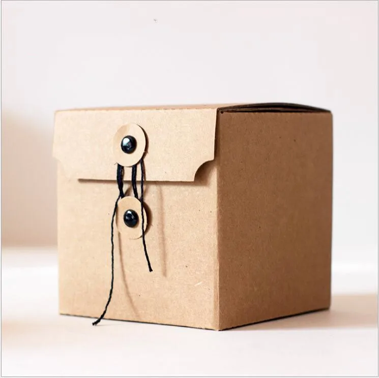 Kraft Folding Gift Box, Corrugated Paper Flip Carton, Small Storage Paper Box for Can Tea Packaging Box, 5Pcs