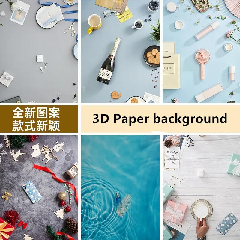 3D 87x57cm Waterproof Backdrop Paper Double-sided Photography Photo Studio Background Paper Decoration for Food & Product