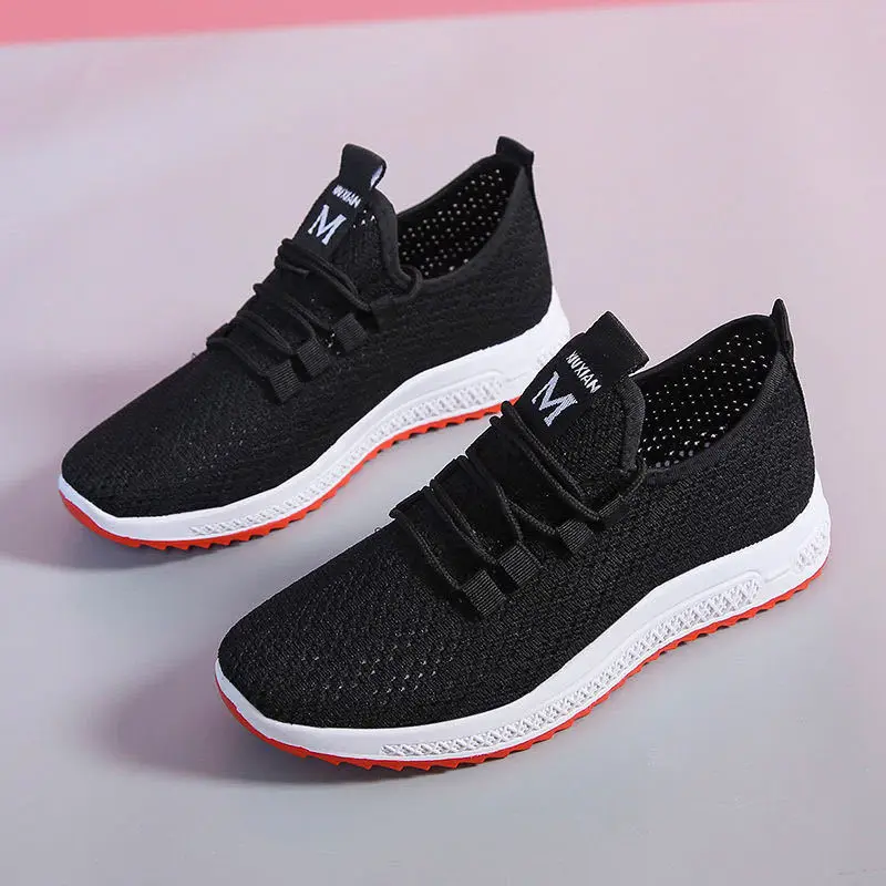 

Women'S Shoes New Running Shoes For White Black Breathable Mesh Shoes Female Lace Up Platforms Students Sneakers Tenis Feminino