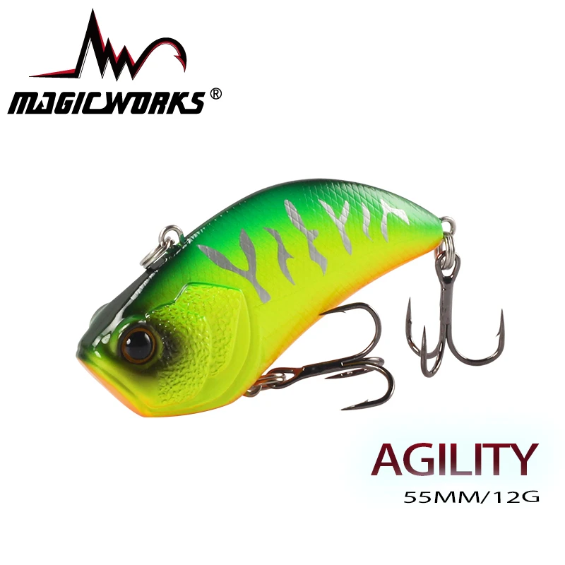 Umpan Keras Jig VIB Mikro Karya Ajaib Getaran Tenggelam 55Mm/12G Umpan Pancing Crankbait Buatan Wobblers untuk Pike