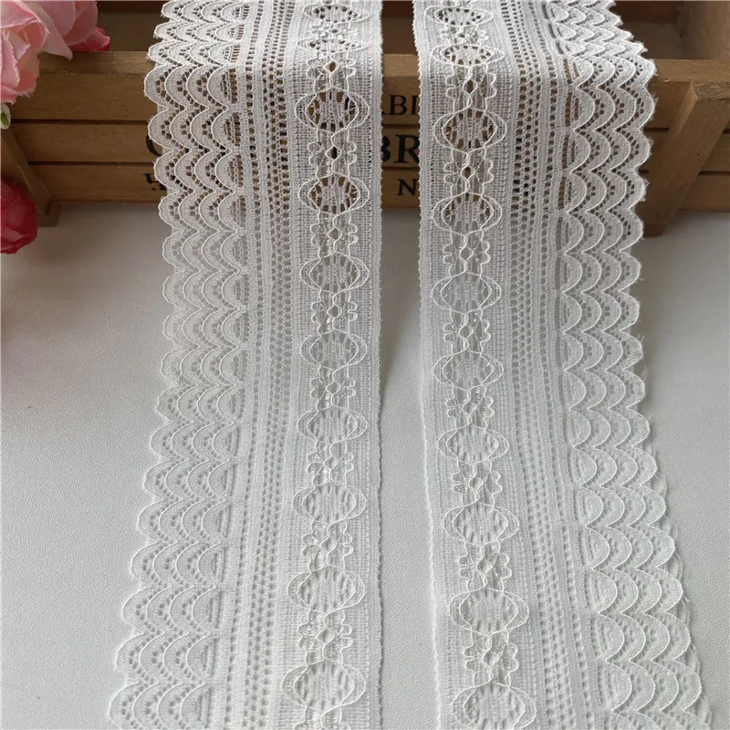 5 Meters Elastic Lace Ribbon White African Lace Fabric Elasticity Lace Trim Embroidered Sewing Clothing Underwear Accessories