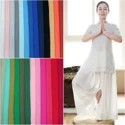 Soft Silk Bamboo Cotton Linen Fabric, Solid Color for Robe, Yoga Clothes, Gallus Lining, Thin, T878