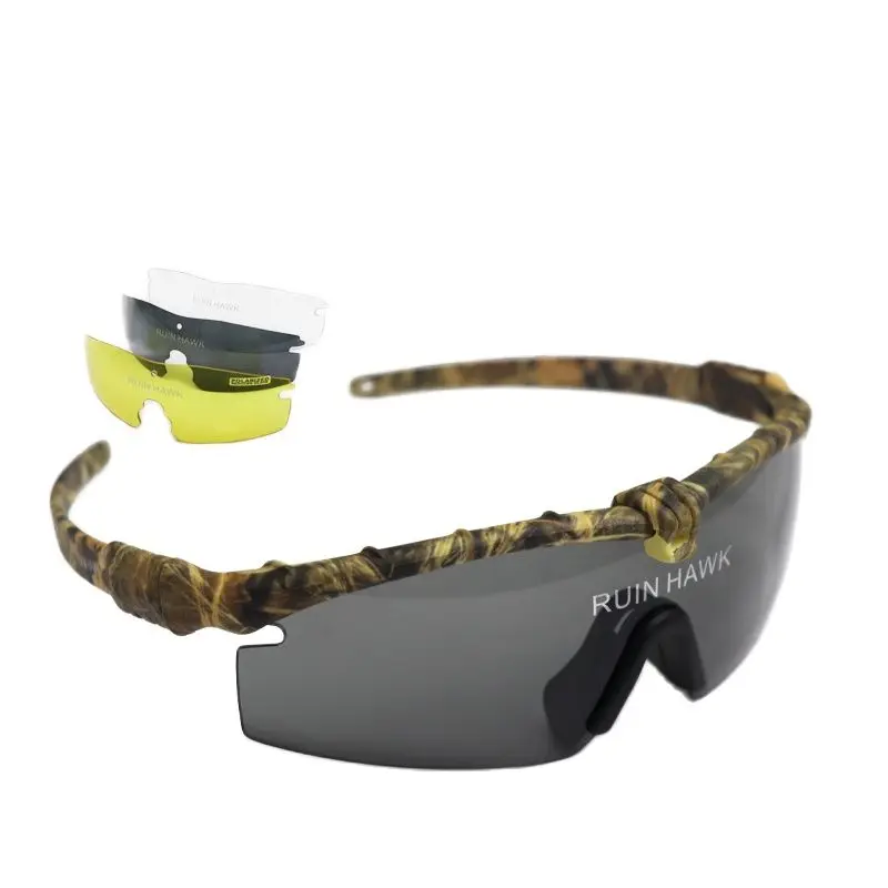 Sports Eyewear Polarized Men Glasses Outdoor Cycling Fishing Sunglasses Tactical Military Shooting Hunting Goggles 4  Lenses