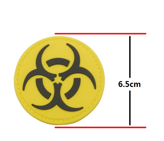 Biohazard Radiation Symbol Sign Patch Danger Poison Toxic Warning Applique Patch Badbe for Backpack Jacket