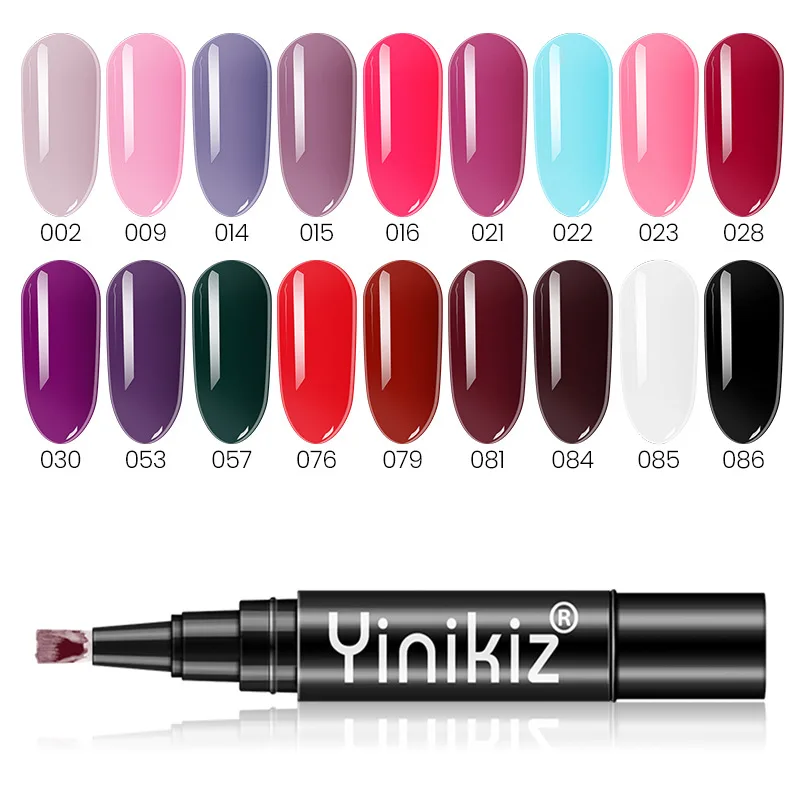 1pc Colors Gel Nail Varnish Pen Glitter Nail Gel Polish Hybrid Dawdler UV Nail Art Gel Lacquer Gel Paint CN077