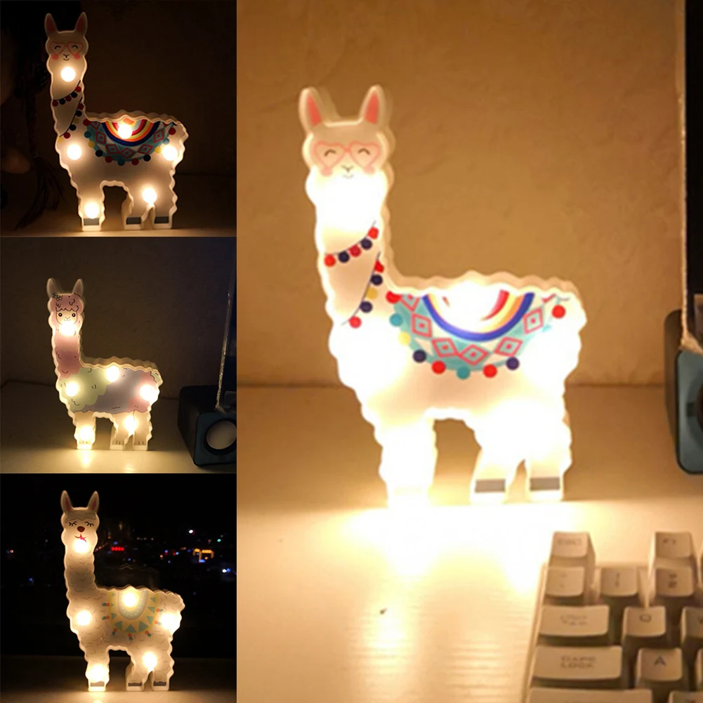 Llama Decor Toys for Kids Wall Decoration Night Lamp for Pregnant Woman, Kids, Baby Shower, Nursery, Battery Operated Nightlight