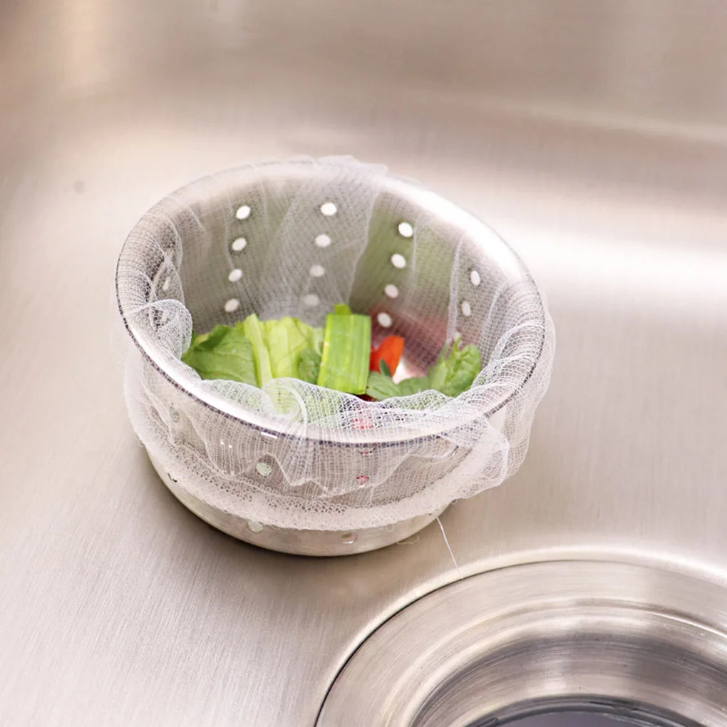 Hot! 30PCS/100PCS Disposable Kitchen Sink Strainer Bag Shower Sink Hair Rubbish Storage Mesh Bag Strainer Filter Bags