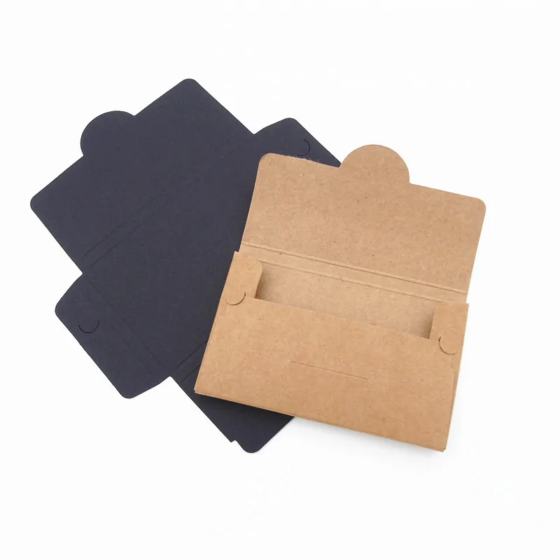 50Pcs/Lot Kraft Paper Postcard Boxes 105x65x5mm Membership Card Packaging Box Retro Invitation Card Envelopes 3 Colors