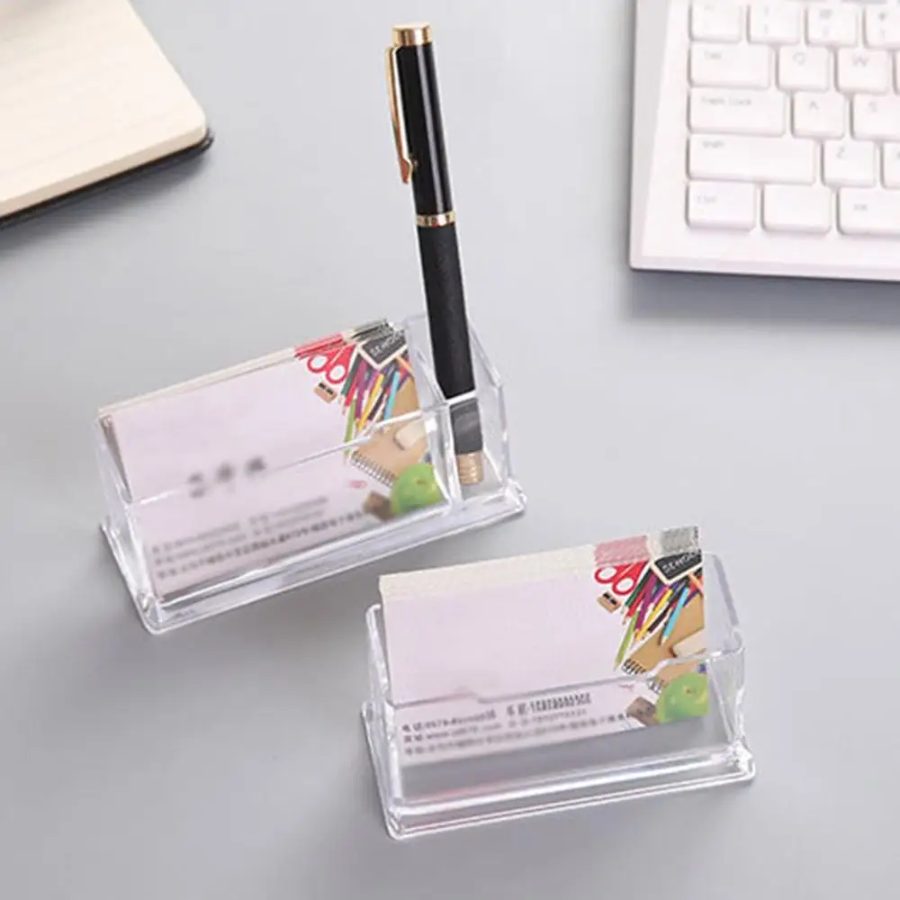 Portable Clear Business Card Holder Display Stand Desk Desktop Countertop Business Card Holder Desk Shelf Box