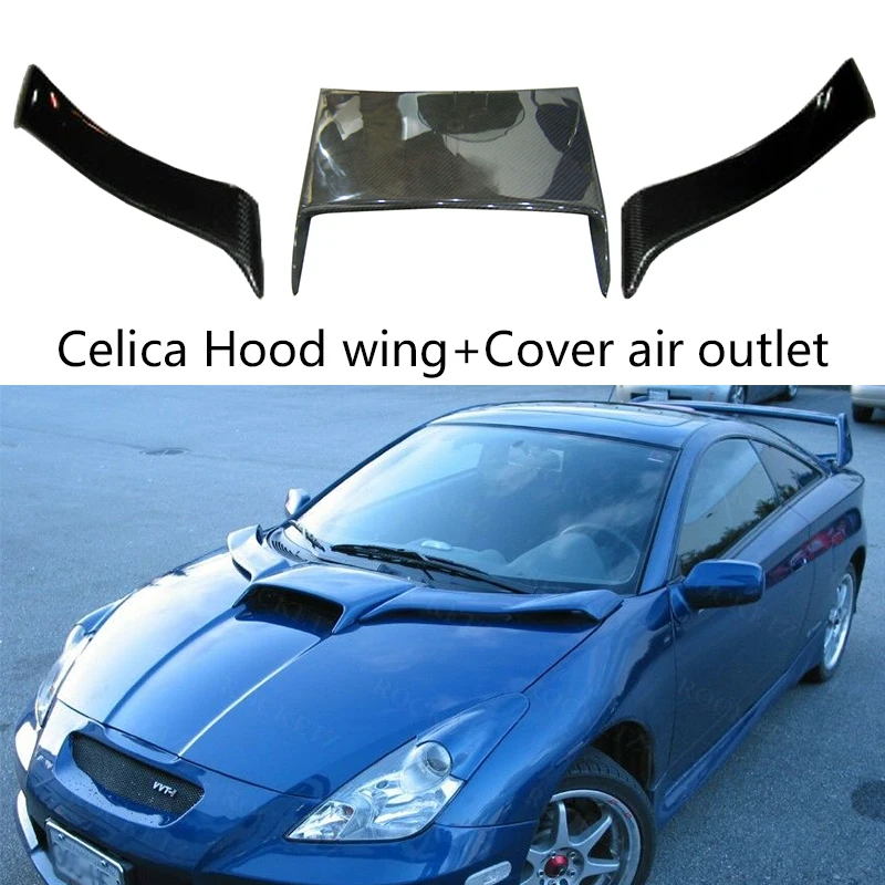 For Toyota ZZT231 Celica Carbon fiber Cover Air outlet and FRP Primer Hood wing  2000-2005