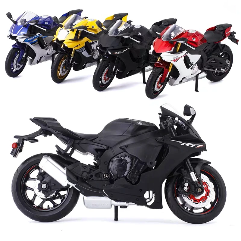 1:12 Yamaha YZF-R1 YZFR1 Racing Motorcycles Simulation Alloy Motorcycle Model Shock Absorbers Collection Toy Car Kid Gift