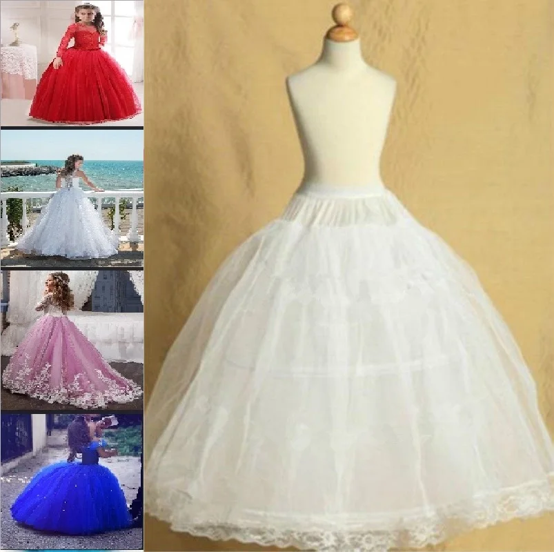 2 Hoop Lolita Pannello Esterno Per Pettiskirt Bambini Da Sposa Ragazze di Fiore Sottoveste Sottogonna Sottovesti Principessa Per Il Bambino 2-14 Anni abiti