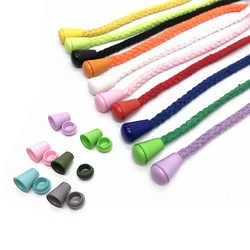 50 pcs 14mm Cord Ends Bell Stopper With Lid Lock Colorful Plastic Toggle Clip Paracord Clothes Bag Sportwear Parts
