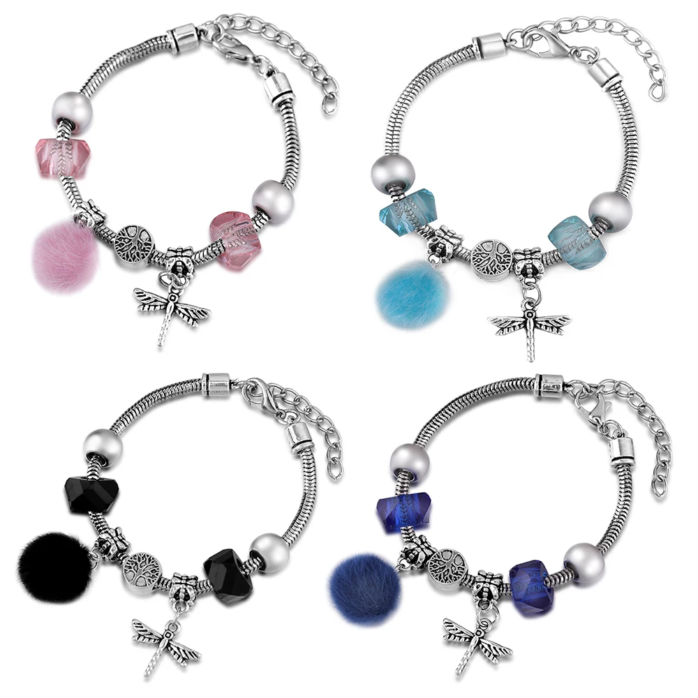 جديد اليعسوب الإسورة 6 اللون أفخم الكرة نمط سوار جراد البحر مشبك ثعبان سلسلة شجرة الحياة مطرز أساور النساء 2021 مجوهرات