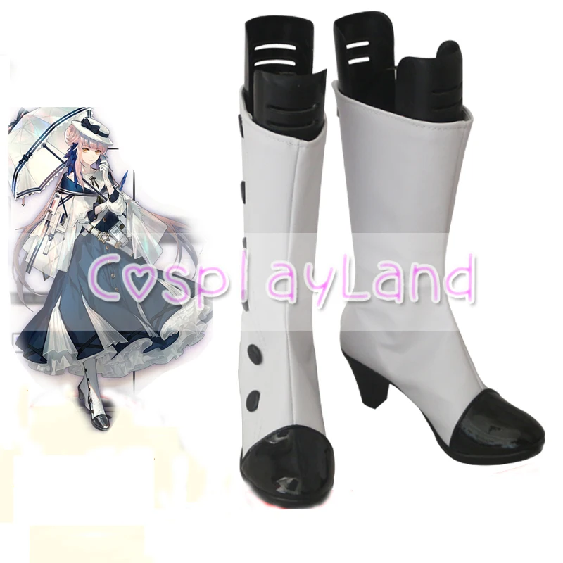 

Arknights Ceylon Cosplay Boots Shoes White Leather Women High Heel Shoes Costume Customized Accessories Halloween Party Shoes