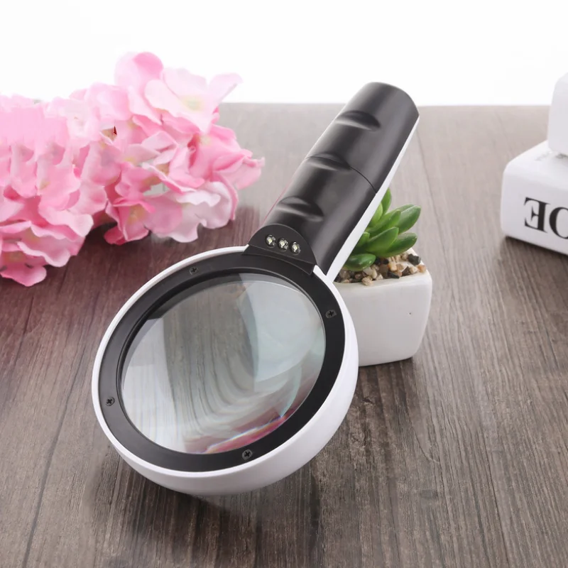 

Handheld lighting magnifying glass microscope magnifying glass antique appreciation jewelry repair tool with 3 LED lights