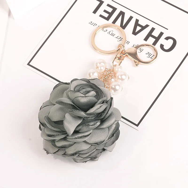 Fashion Flower Keychains For Girls Women Bag Charm Pendant Lady Couple Bag Keyrings Creative Key Ring Car Key Chain Accessories