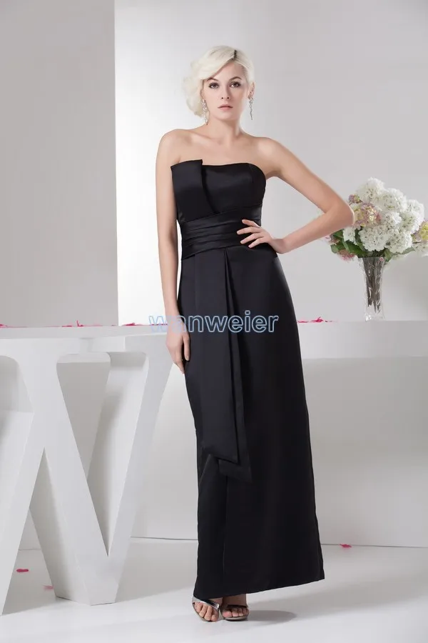 

free shipping vestidos formales 2013 new hot seller actual images high quality designer scalloped pleat black Bridesmaid Dresses