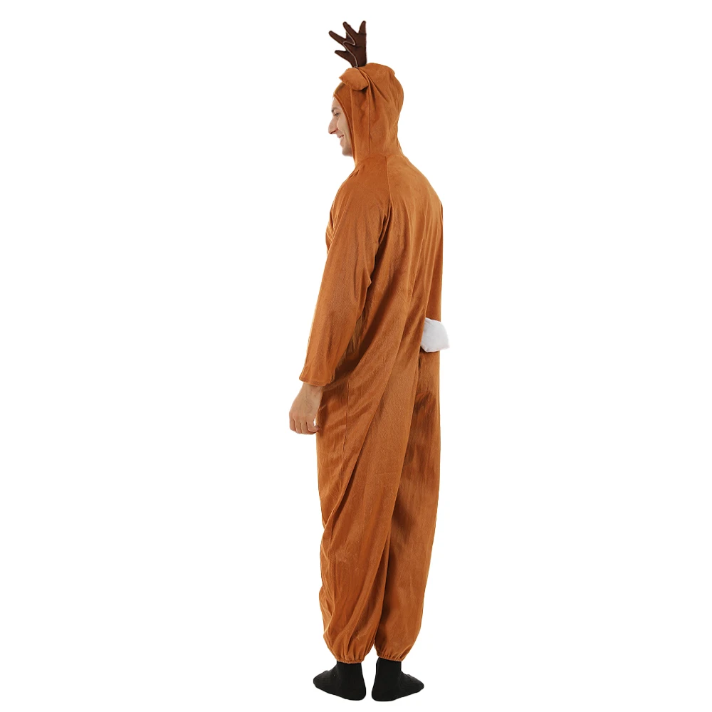 Costume de renne de Noël pour hommes et femmes, pyjama animal une pièce, confortable, adulte, nouvel an