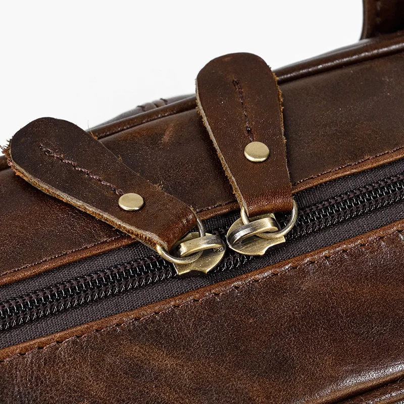 Men Briefcase Genuine Leather Laptop Bag 14 15.6" PC Doctor Lawyer Computer Bag Cowhide Male Briefcase Leather Men Business Bag
