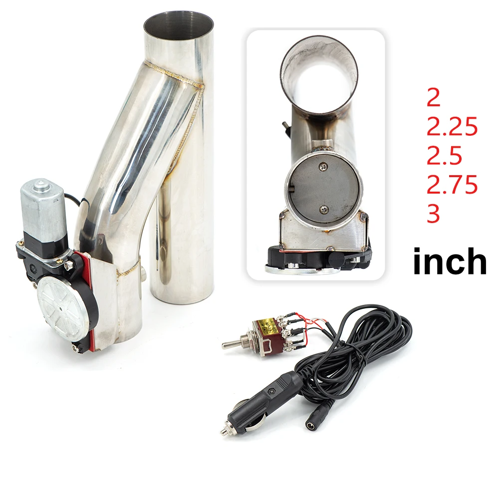 Universal 2''/ 2.25''/ 2.5''/ 2.75''/ 3'' Inch Electric Stainless Steel Exhaust Cutout Valve with Switch Control Car Accessories