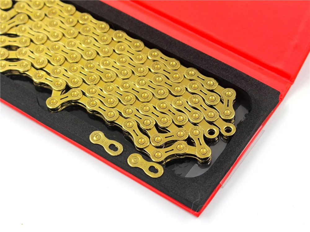 YBN 10/11/12 Speed Bicycle Chain SLA H11-TIG Gold Titanium coating  MTB Road Bike Colorful Chain for SRAM/Campanolo System