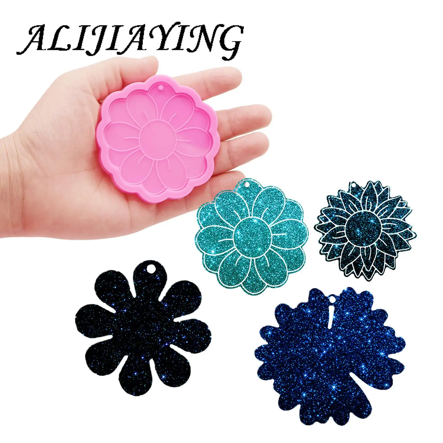 Sun Flower Keychain Silicone Epoxy Resin Molds DIY, Fondant Chocolate Cake Polymer Clay Silicone Molds DY0198