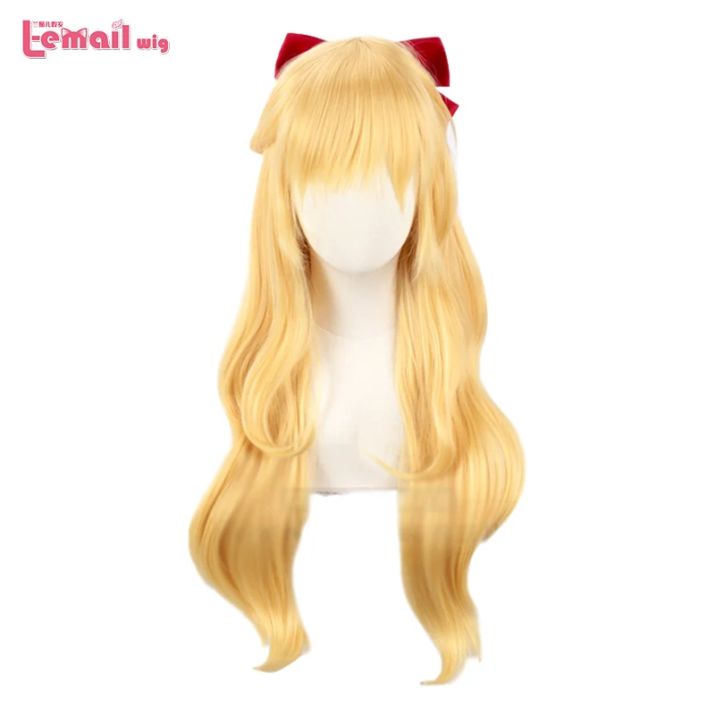 

L-email wig Sailor Venus Cosplay Wigs Minako Aino Cosplay Wig Blonde Loose Wave Long Heat Resistant Synthetic Hair