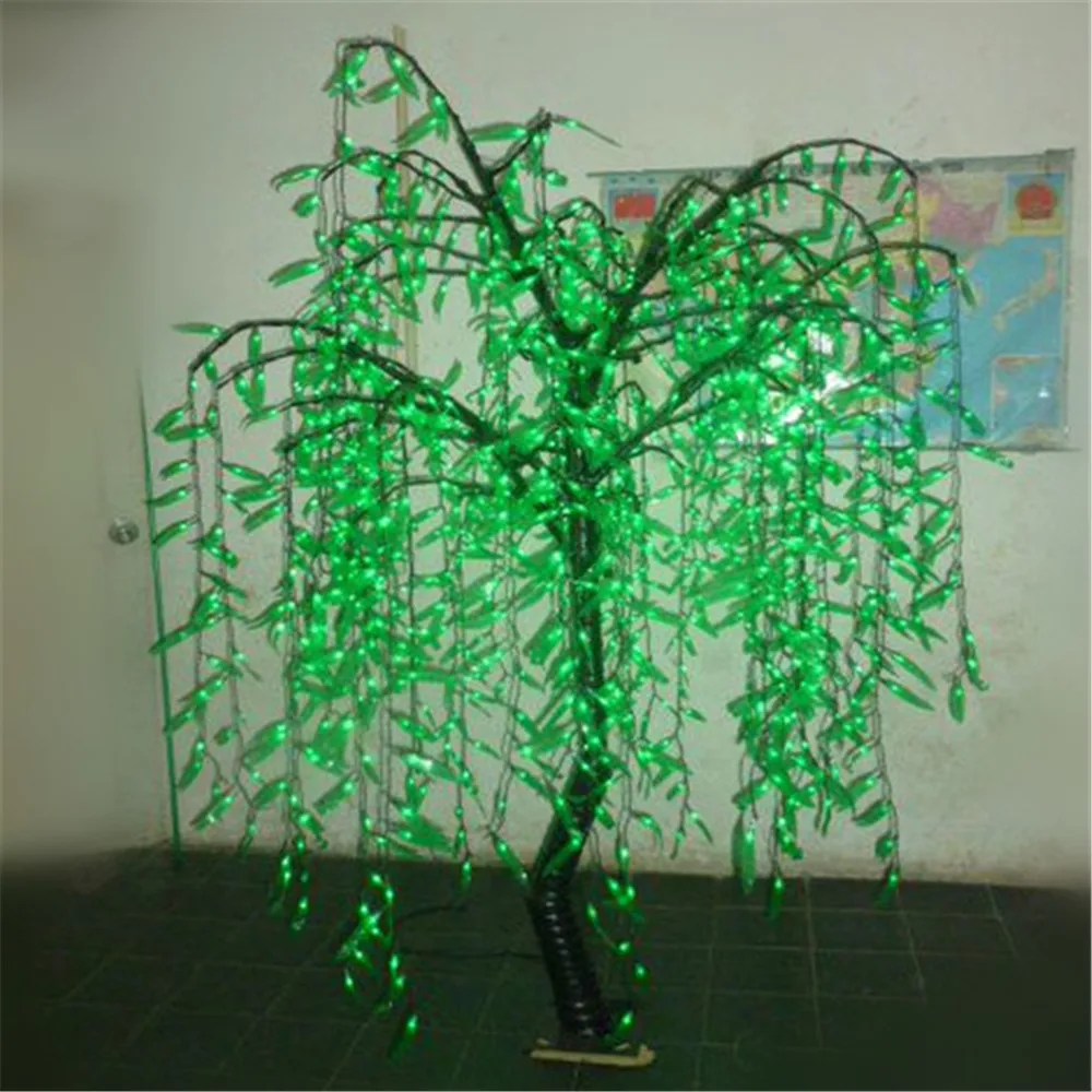 LED artificial white willow weeping tree light for outdoor use 1920 LED 2.5m/6ft height rainproof Christmas decoration tree free